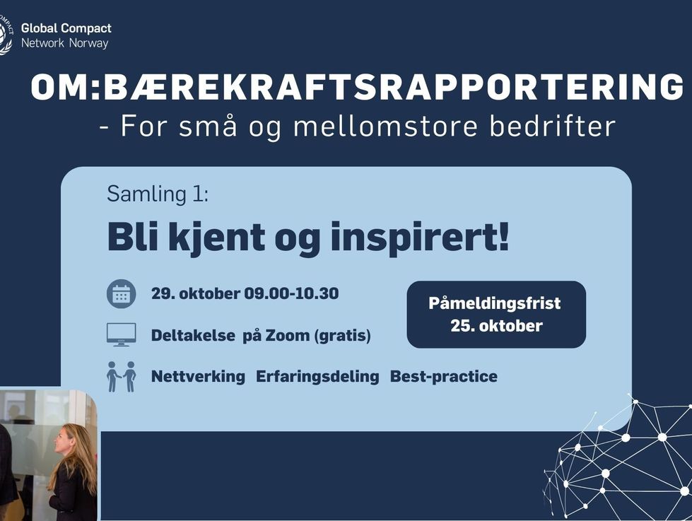 Digitalt frokostmøte Om: bærekraftsrapportering for SMB 